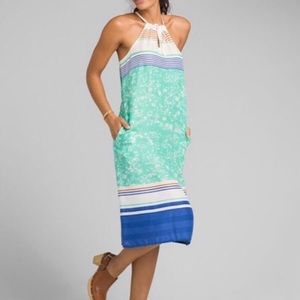 PrAna Parisol Aqua Blue midi dress